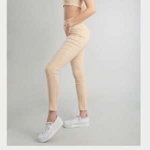 High waisted gingham pants